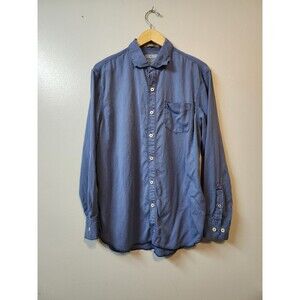 Tommy Bahama Chambray Shirt Men's M Blue Comfort Casual Coastal Natural Summer